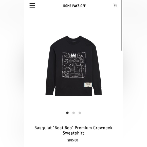 Rome Pays Off Basquiat Sweatshirt, Album Art, Size Small - Picture 2 of 6